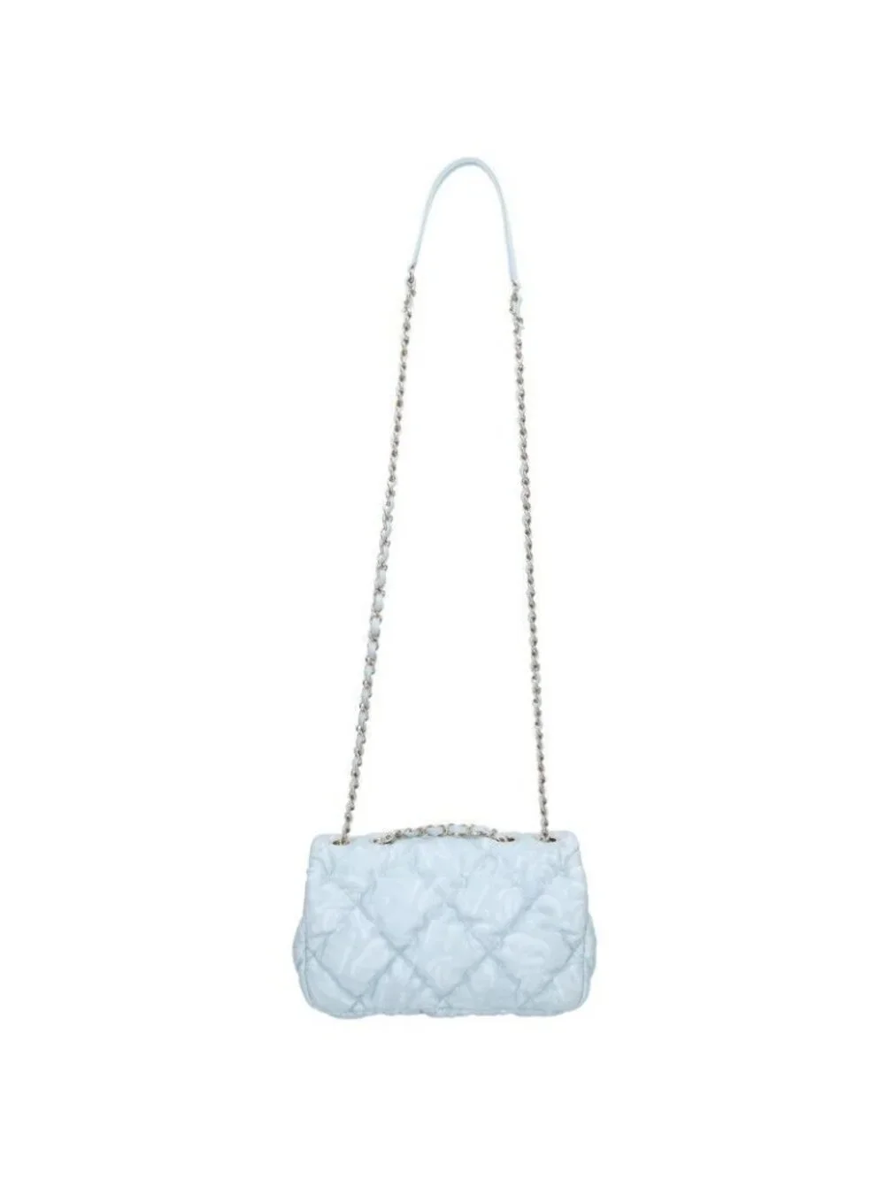 Chanel Mini Flap CC Logo Quilted Chain Shoulder Bag Light Blue